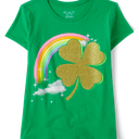 The Children's Place girls Lucky Girl Graphic Short Sleeve Tee, Large