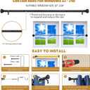 MERJULAN Black Extra Long Curtain Rods 240 Inches for Windows - Heavy Duty Drapery Rods with Adjustable Rods and Ball Finials - Ideal Room Divider and Outdoor Rod,32"-240"