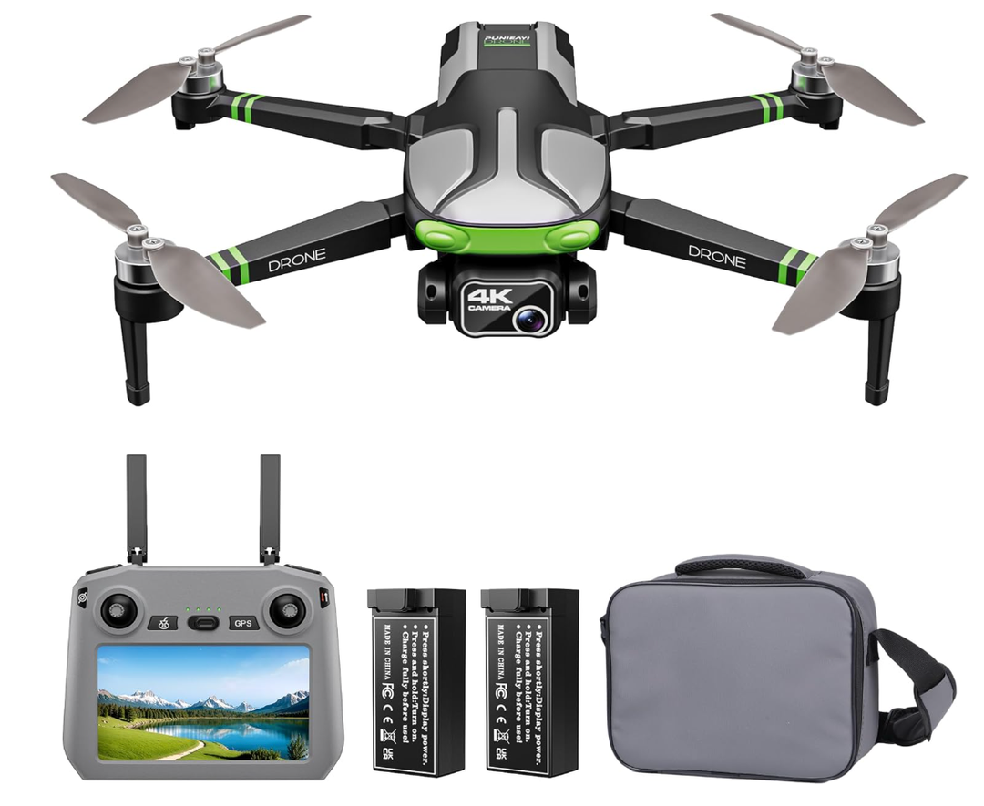 GPS Drones with Camera for Adults 4K, 5.7" FPV Touchscreen, 100-Min Flight Time, GPS Follow, Auto Return, Beginner Mode, Long Range Transmission, RC Quadcopter, Foldable RC Drone with 2 Batteries