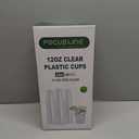 FOCUSLINE 12 oz Clear Plastic Cups, Disposable Heavy Duty Hard Plastic Cups, Reusable, 100 Count