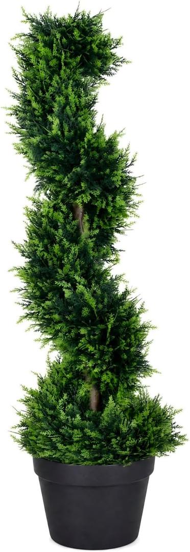 Artificial Topiary Tree, Spiral Cedar, 37 Inch