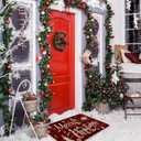 pinata Chirstmas Door Mat 17x29 Inch, Merry Chirstmas Doormat Outdoor, Red Welcome Mats Rug for Front Door Decorations Indoor