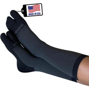 Zensah Bunion Ease Sock - Corrector Relief Sock for Bunions Women and Men - Toe Separator Sock Design (Small, Black/Grey)