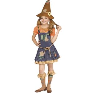 Fun World Girls Scarecrow (Medium 8 - 10, Blue)
