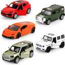 Hooqict Metal Die Cast Toy Car Set of 5, Openable Doors Pull Back Car for Kids Boys Age 3 4 5 6 7 8, Racing Car Party Favors Mini Toy Car for Pinata Stuffers, Goodie Bag Stuffers, Birthday Gifts
