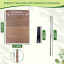 Wooden Wedding Seating Chart Board, Two Connectable Panels (23.7"17"), 0.32" Thick, Foldable Design with Metal Stand, White Lace Ribbon, Floral Dcor, and 20 Cards for Ceremony & Reception