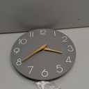 Wall Clock, Gray Silent Non-Ticking, Decorative Battery Operated Wall Clocks for Bedroom, Kitchen, Home, Office, School, Hotel (8 Inch)