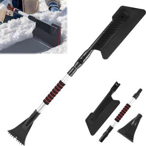wuyaoyao 2-in-1 Snow Brush & Ice Scraper, 32"40" Extendable Ice Scrapers for Car Windshield Window, EVA & ABS Detachable Snow Removal Tool with Foam Grip for Cars Trucks SUVs, Winter Car Accessories