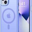 Thomo Strong Magnetic for iPhone 13 Case & iPhone 14 Case [Compatible with Magsafe] Translucent Matte Slim Shockproof Women Girl Anti-Fingerprint Protective Case for iPhone 14/13 6.1", Light Purple Pack of 2
