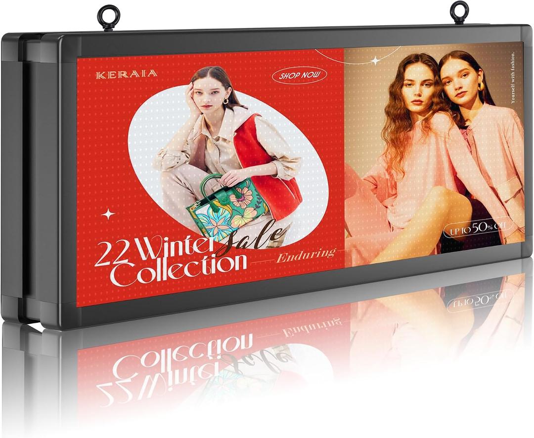 P10 Outdoor Full Color Programmable Double Sides LED Signs 39"x 14" with WIFI,Programmable Scrolling LED Display,Texts and Image Display for led Advertising Sign Board (Double sides)