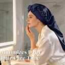 ZIMASILK 19 Momme Mulberry Silk Bonnet for Sleeping Women & Health Care, Double Layer Long Hair Wrap for Braids & Curls