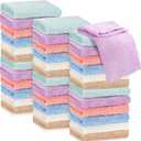 36 Pack Baby Washcloths 10 x 10 Inches Baby Face Skin Wash Cloths Towels Set Microfiber Coral Fleece Absorbent and Soft for Newborns, Infants and Toddlers, Multicolored