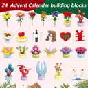Flowers Building Blocks Succulents Botanical Toys Advent Calendar 2025 24 packs Fake Flower Building Sets Blind Box Toy Set for Home, Kitchen, Desk Decor Block Toy,Party Favors for Christmas Birthday Valentine's Gift Adults Kids Girl 6+
