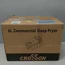 CROSSON 6L Electric Countertop Deep Fryer Extra Large with Drain,Timer,Basket and Lid for Restaurant Use 120V,1800W Commercial Deep Fryers