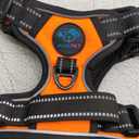 PHOEPET No Pull Dog Harness Medium Reflective Front Clip Vest with Handle,Adjustable 2 Metal Rings 3 Buckles,[Easy to Put on & Take Off](M, Orange)