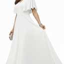KOH KOH Womens 2025 Long Elegant Bridesmaid Evening Cocktail Modest Maxi Dress (Ivory White)