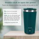 Self Stirring Coffee Mug - Rechargeable Stainless Steel Auto Self Mixing Cup with Lid, 400ml/13.5oz Coffee Travel Mugs To Stir Coffee, Mixed Milk, Tea for Women Men Office Car Use (Dark Green)
