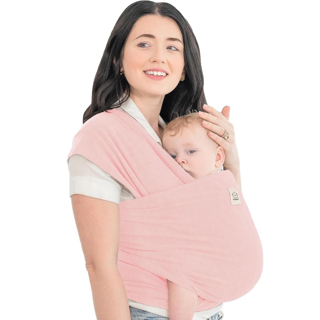 KeaBabies Baby Wrap Carrier - All in 1 Original Baby Carrier Newborn to Toddler Sling, Easy to Wear, Hands Free Bonding, Lightweight, Breathable Infant Wraps (Pack of 1), Dusty Pink)