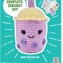 Bucilla Complete Crochet Kit, Sarah The Boba Tea, 5"