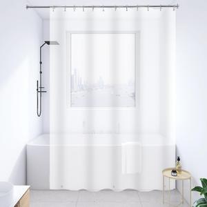 YISURE 108 inch Long Frosted Shower Curtain, Super Extra-Long 9ft Shower Curtain Liners, PEVA Waterproof Patio Curtain Set with 3 Magnets 72x108, 12 Pack Stainless Steel Hooks Included