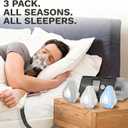 3-Pack Fabric Replacement Mask Cushions for AirFit F20 & AirTouch F20 Cooling, Velvet & All-Season Kit, CPAP Supplies, Patented Full Face Comfort for Hot & Cold Sleepers (Large)
