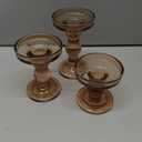 GMWD 3 Pcs Glass Candle Holder Set Clear, Amber Candlesticks Holders Pillar Taper Candles Tealight Stand for Wedding Centerpieces Home Decorations Dining Table
