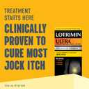 Lotrimin Ultra Antifungal Jock Itch Cream with Butenane Hydrochloride, Jock Itch Treatment for Men, Women, and Kids Over The Age of 12, 1.1 oz Tube