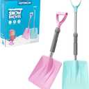 Kids Snow Shovel Extendable Sand Shovels for Beach Portable Snow Removal Emergency Tools with Telescopic Handle Foam Grip for Car Driveway