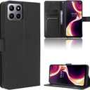 Case for Boost Mobile Celero 5G+ Leather Case Cover,PU Leather flip Cover Case for Boost Mobile Celero 5G Plus Case Cover Black