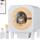 Automatic Cat Litter Box Self Cleaning with App Control, 75l Large Cat Litter Box for Multi-Cat Homes, Infrared Sensing & Weight Sensors, Easy Cleaning, Odor Eliminator, Trash Bags, Orange