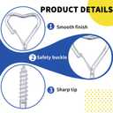 25 Pack Heart Shaped Screw Hooks for Hanging, 2.36 Inch Metal Ceiling Hooks for Outdoor String Lights, Plants, Keys and Decorations, Hanging Hooks for Indoor and Outdoor Use (Silver)