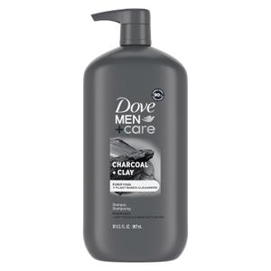 DOVE MEN + CARE Charcoal Pump Purifying Shampoo Charcoal + Clay for Stronger, More Resilient Hair, with Plant-Based Cleansers, 31 oz DOVE MEN + CARE Charcoal Pump Purifying Shampoo Charcoal + Clay for Stronger, More Resilient Hair, with Plant-Based Cleansers, 31 oz