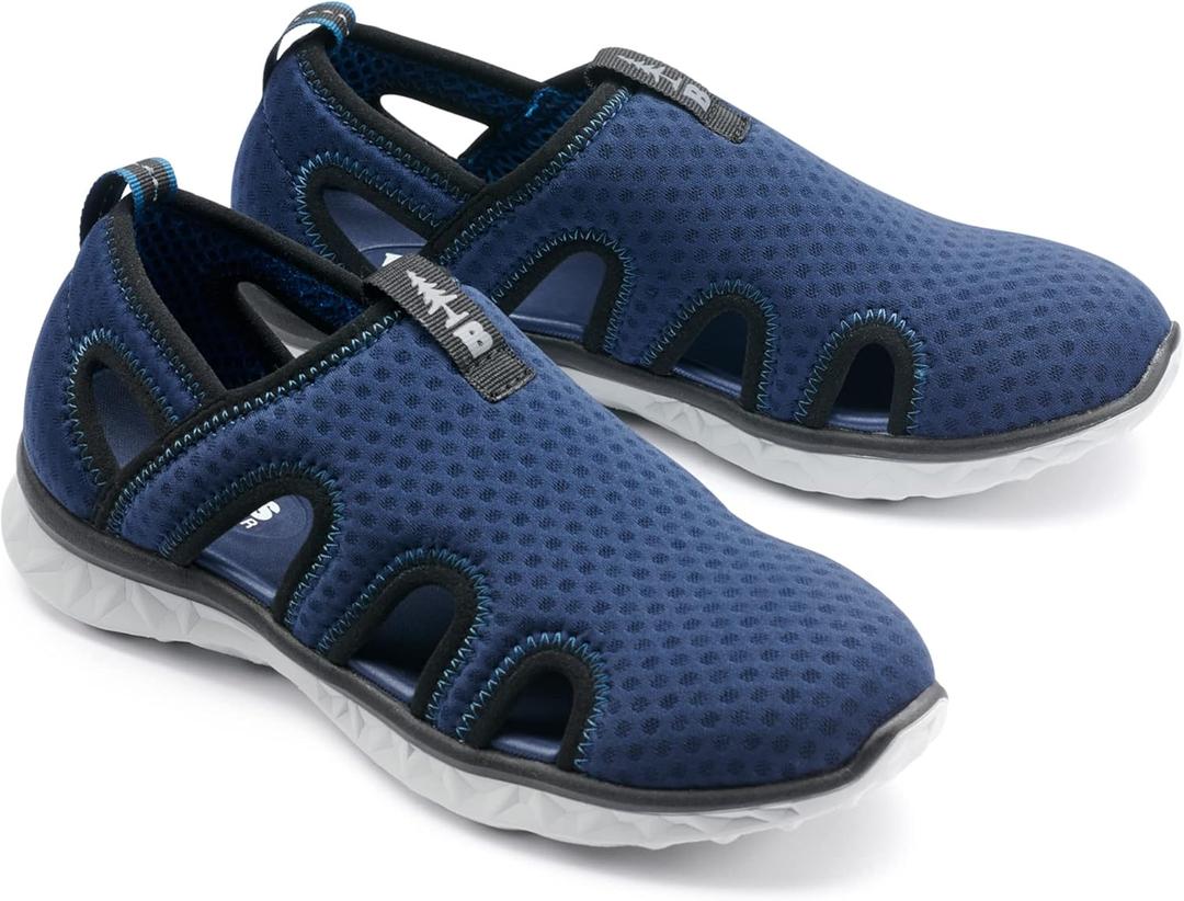 BASS OUTDOOR Women's Vented Mesh Water Shoes  Pull-on Trail Sneakers Hiking (9)