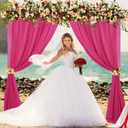 MODFUNS Hot Pink Sheer Curtains Chiffon Backdrop Curtains 29x120 Inch 2 Panels Sheer Drapes Curtain for Parties Wedding Arch Draping Fabric 10 FT Tulle Curtain Swag Stage