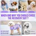 Lukovee Recovery Suit for Dogs, Zipper On Recovery Suit for Female Male Dog, Onesie Abdominal Wounds Cone E-Collar Alternative Prevent Licking Spay Recovery Suit (XXL,TPU)