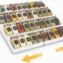 GOENDR Metal Spice Drawer Organizer, 4 Tier Spice Rack for Drawer, Expandable Seasoning Organizer For 11.4-22.8 Wide Drawer, Holds up to 48 Spice Jars (Not Included), White
