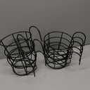 6 PCS Round Hanging Railing Planters, Hanging Flower Stand Iron Baskets, Hanging Planters for Outdoor Plants, Metal Rack Fence Shelf Plant Holder with Hooks for Balconies, Gardens, Indoor Spaces
