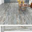 Lareko 108 Sq.Ft,Wood Peel and Stick Floor Tiles,72 Pack Grey Vinyl Flooring (No Adhesive Residue) 36"6" Waterproof and Non-Slip Laminate Flooring for Renters Bathroom, Living Room(Dust Gray)