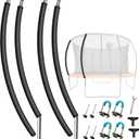 2PCS Trampoline Curved Poles, Universal Trampoline Replacement Enclosure Poles to Fit 8-16FT Curved Pole Frame, Includes Foam Sleeve and Hardware with 2 Installation Options