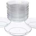 Royal Imports 9" Clear Plastic Saucer Plant Drip Tray, Low Pie Plate, Floral Flower Dish, Wedding, Party, Home and Holiday Decor, 24 Pack (9")