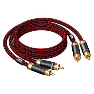 Auidophile 2RCA Male to 2RCA Male Stereo Audio Cable,Gold Plated | 4N Oxgen-Free Copper Core (9 Feet (3M))