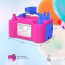 IDAODAN Electric Balloon Pump, Portable Electric Balloon Blower Machine Balloon Air Pump Dual Nozzle Rose Red 110V 600W Balloon Inflator for Party Decorations