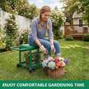Garden Seat with Wheels, Rolling Garden Stool Heavy Duty Gardening Cart with Seat and 20 Quart Storage Space Use for Patio, Yard, and Outdoors, Medium