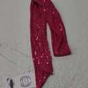 Small scarf with fashionable sequins for decoration (Tassel Apricot Ginkgo)