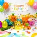 24 Pack Easter Fillable Containers Plastic Bunny Chick Carrot Shaped Treat Box Colorful Diamond Egg Novelty Easter Hunt Basket Stuffers Filler Shell for Classroom Prize Spring Party Favor