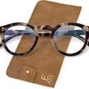 EASY READ Retro Round Blue Light Blocking Reading Glasses for Women,Anti UV Readers for Women with Spring Hinge (Dark Tortoise)