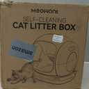 MeoWant Self-Cleaning Cat Litter Box, 75L Extra Large Open Automatic Cat Litter Box for Multi Cats, Integrated Safety Protection/APP Control/Odor Removal Smart Box with Mat & Liner (Yellow)