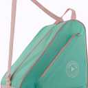 HEXIFUL Skate Bag to Carry Ice Skates, Inline Skates, Roller Skates and Quad Skates for Both Kids and Adults (Mint/ Pink)