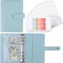 Money Saving Binder, Savings Challenges Book with for Cash Envelopes, 12pcs Zipper Envelopes A6 Budget Binder, Budget Planner for Managing Budgets and Saving Money -(Blue-7.4IN)