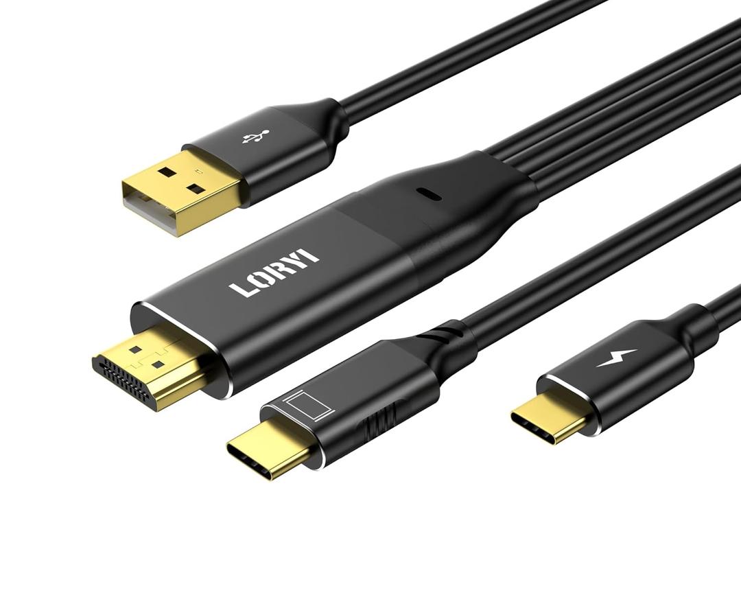 HDMI to Type-C Cable Black,4K@60Hz, 8.2ft, USB-C Powered, HDMI to USB Type-C, for Xreal Nreal Air, Mobile Monitors, XREAL Beam, Touch Functionality,Switch, Steam Deck,PS5Studio Display